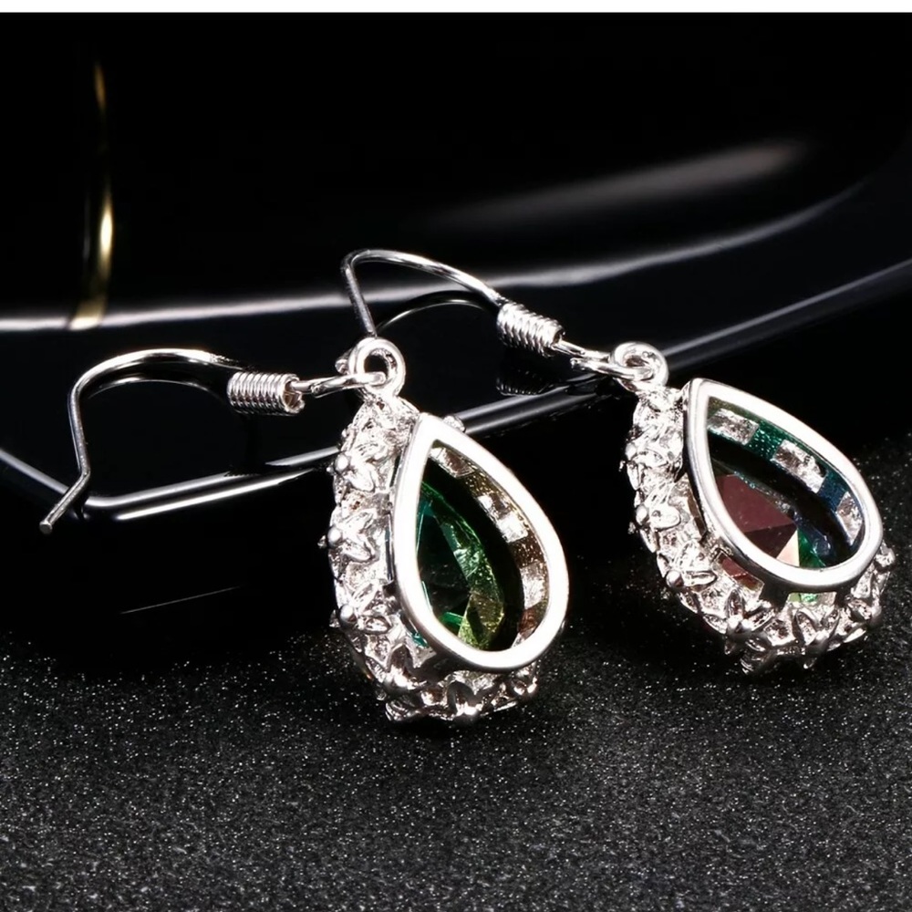 Gorgeous 925 Silver Drop Earrings Mystic Topaz - Picture 5 of 5